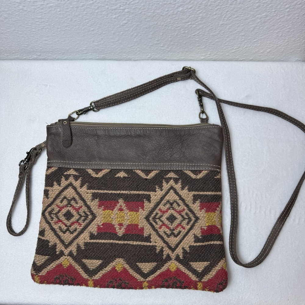 Myra Bag Geometric Crossbody Purseโ Red Brown Yellow Southwestern Western